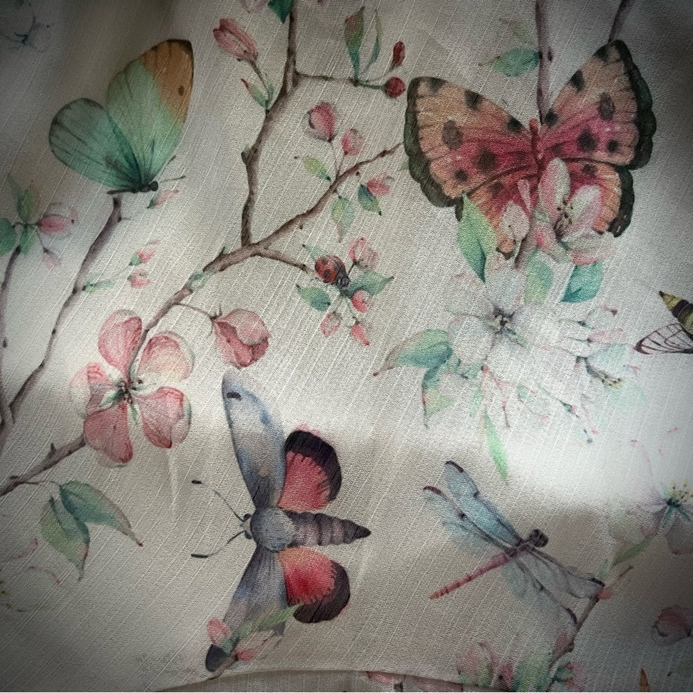 Steve Madden dress Butterflies and Dragonflies on a pale pink background S - Picture 4 of 9